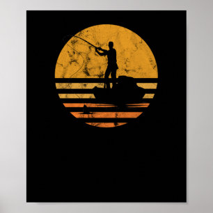 Bekymrad vintageflygfiskeFisher fiskare Poster