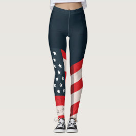 Bekymrad vintageUSA flagga Leggings
