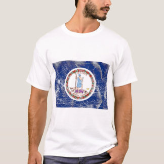 Bekymrad Virginia statlig flagga Tee Shirt