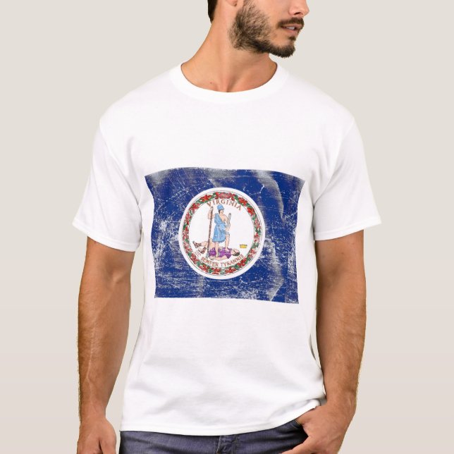 Bekymrad Virginia statlig flagga Tee Shirt (Framsida)