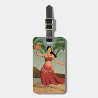 Bekymrad vykort för hawaiansk vintageHula flicka