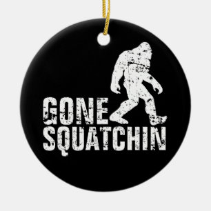 Bekymrade borta Squatchin - Julgransprydnad Keramik