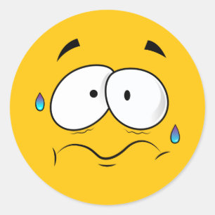 Bekymrade gula Emoji Runt Klistermärke