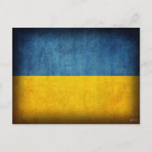 Bekymrade vykort för Ukraina flagga