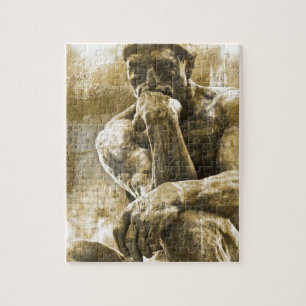 Bekymrat brons statyn Auguste Rodin tänkaren Pussel