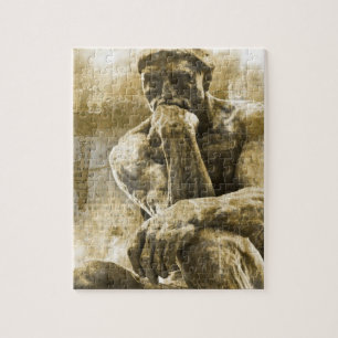 Bekymrat brons statyn Auguste Rodin tänkaren Pussel