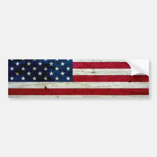 Bekymrat lantligt amerikanska flagganträ för coola bildekal