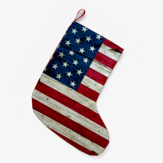 Bekymrat lantligt amerikanska flagganträ för coola liten julstrumpa