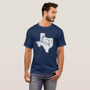 Bekymrat påstå kartasilhouetten av Texas Tee Shirt