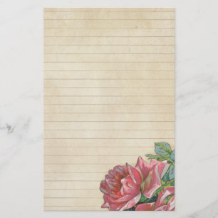 Bekymrat som fodras med rosa ros brevpapper