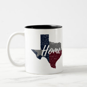Bekymrat Texas flaggahem Två-Tonad Mugg