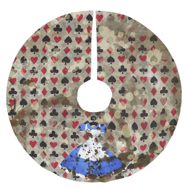 Bekymrat underlandAlice mönster Julgransmatta Borstad Polyester (Framsidan)