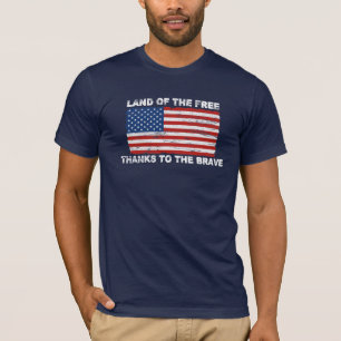Bekymrat US-flaggaland av den fria T-tröja T-shirt