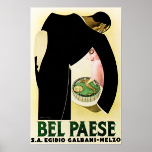 BEL PAESE FORMAGGIO Italiensk ost Food Advert Poster