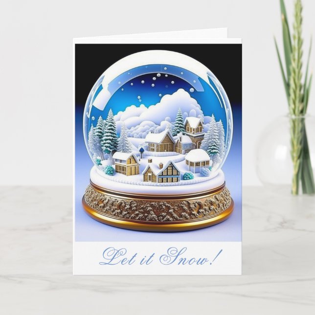 Bela Brown jul Snö Globe Kort (Framsida)