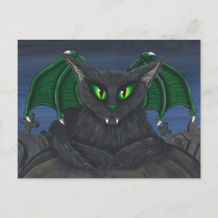 Bela Vampire Cat Gothic Fantasy Art Postcard Vykort