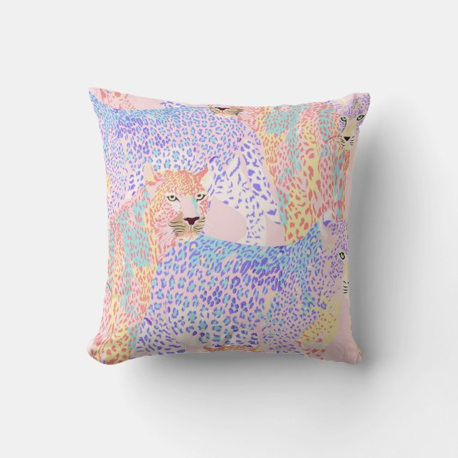 Belack Leopard Seamless Mönster illustration Ar Kudde (Framsida)