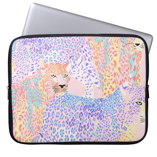 Belack Leopard Seamless Mönster illustration Ar Laptop Fodral (Framsidan)