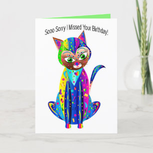 Belad Birthday, Calico Cat, Kaleidoscope Group Kort