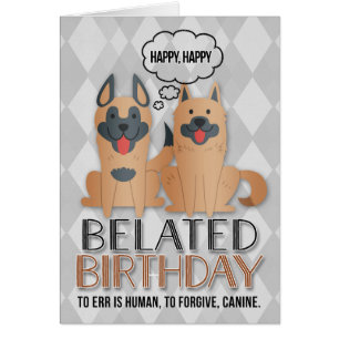 Belad Birthday Cute Tecknad hund Hälsningskort