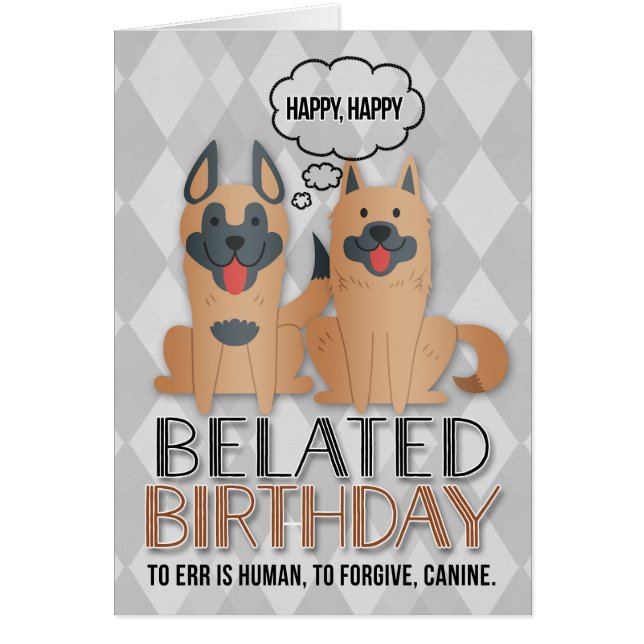 Belad Birthday Cute Tecknad hund Hälsningskort (Framsidan)