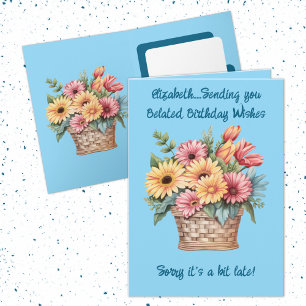 Belad födelsedag önskemål namn blå kort