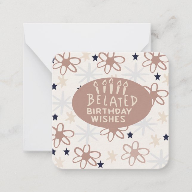 Belad födelsedagstid önskemål anteckningskort (Framsida)