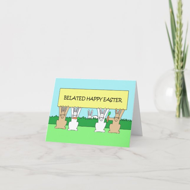 Belåda Glad påsk Cute Bunnies Kort (Framsida)
