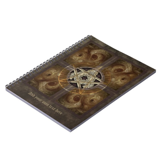 Belagd med tegel FractalPentacle Anteckningsbok (Vänstra Sidan)