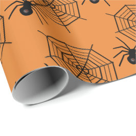 Belagd med tegel spindel- och webbenhalloween presentpapper