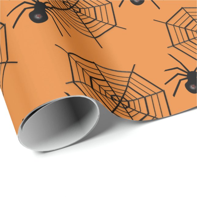 Belagd med tegel spindel- och webbenhalloween presentpapper (Rullad Hörn)