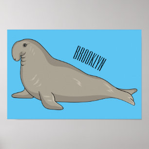 Belägg för tecknad av elefantsäl poster