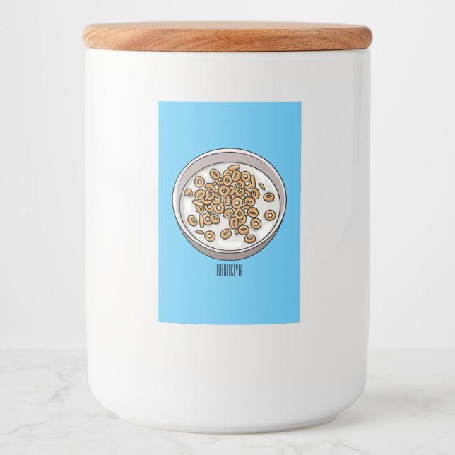 Belägg för tecknad av spannmål mat etikett (Framsida)