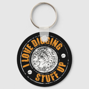 Belägga med metall avkänna keychain, rolig metal nyckelring