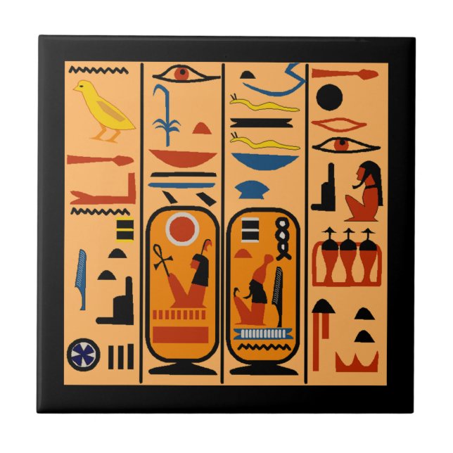Belägga med tegel den egyptiska kakelplatta (Framsidan)