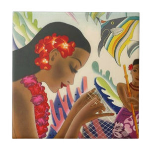 Belägga med tegel hawaianska den netto tropiska kakelplatta