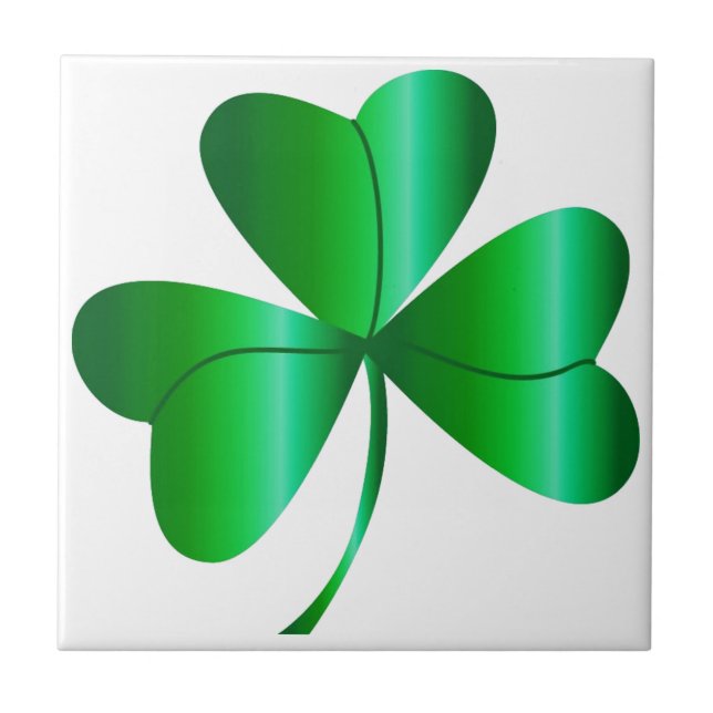 Belägga med tegel med den gröna shamrocken kakelplatta (Framsidan)
