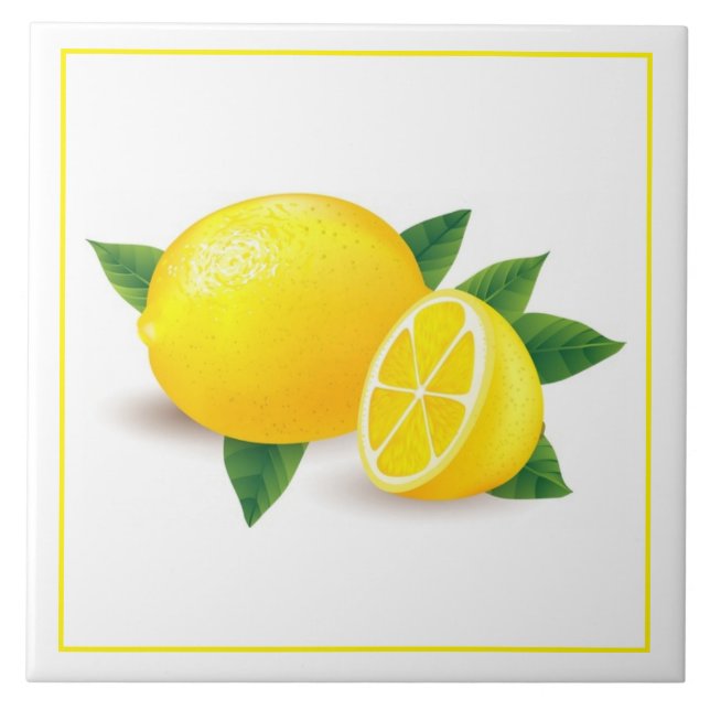 Belägga med tegel Trivet-Citroner Kakelplatta (Framsidan)
