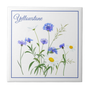 Belägga med tegel Trivet-Yellowstone vildblommar Kakelplatta