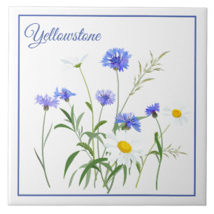 Belägga med tegel Trivet-Yellowstone vildblommar Kakelplatta