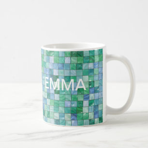 Belägger med tegel det Glass kvarteret för skina Kaffemugg