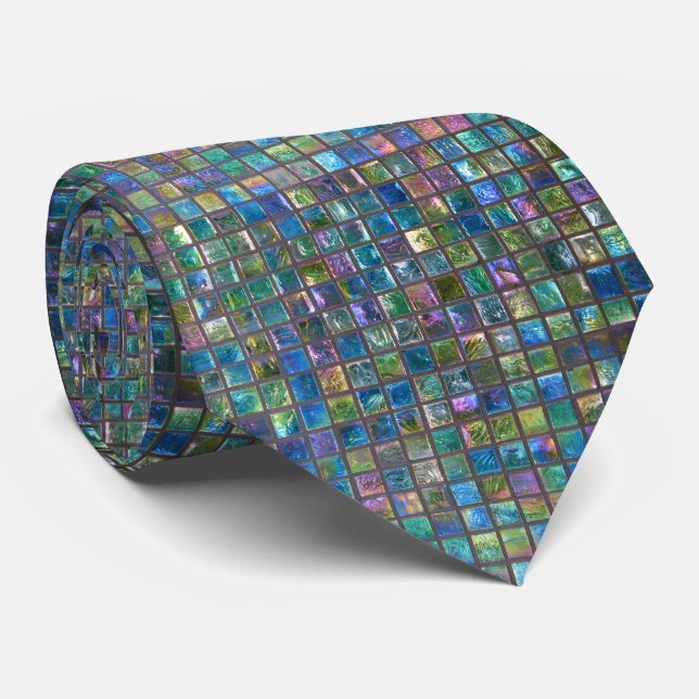 Belägger med tegel elegant glamorös Aqua färgat Slips (Rullad)