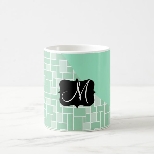 Belägger med tegel initial Mintgrönt för den Kaffemugg (Center)