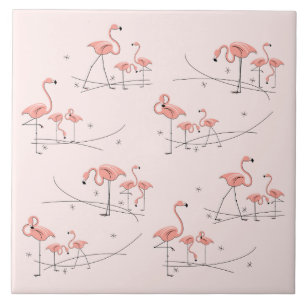 Belägger med tegel rosa mång- för Flamingos Kakelplatta