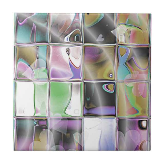 Belägger med tegel unika färgrika keramiska för kakelplatta (Framsidan)