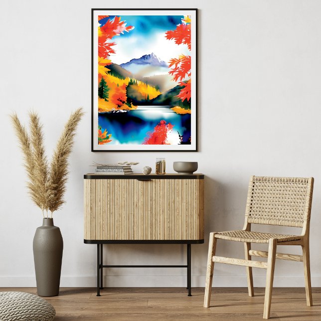 Beläggning av bergslandskap poster (Mountain Landscape Illustration Poster)