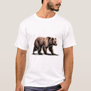 Beläggning av brunbjörn t-tröjor t shirt