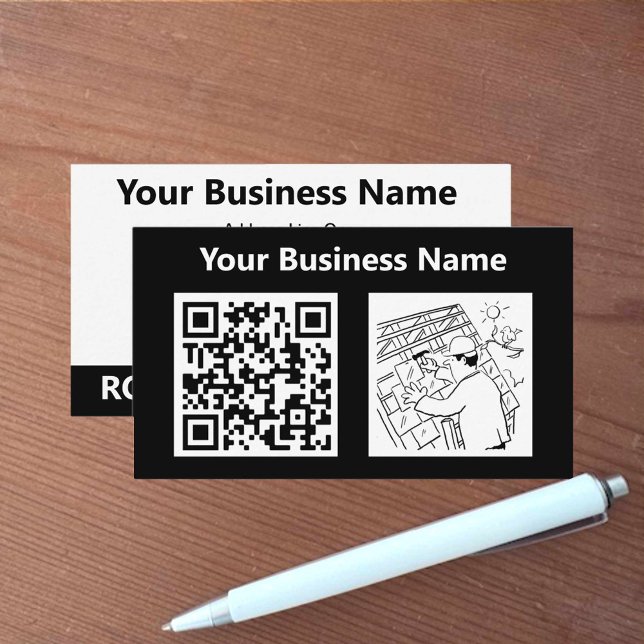 Beläggning av traktorns illustration och QR-kod Visitkort (Skapare uppladdad)