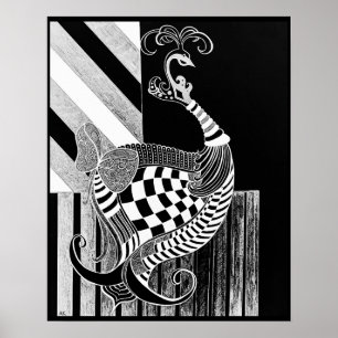 Beläggningsillustration för Chess och Bow NIGHT bl Poster