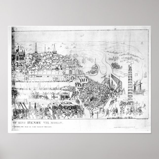 Belägringen av Boulogne av Kung Henry VIII Poster (Framsidan)